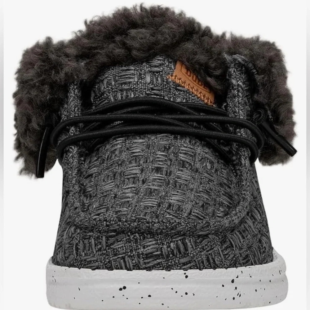 Hey Dude Wendy Black Fold Stitch Cozy Shoes Youth T (Little Boy) 1 New in box!